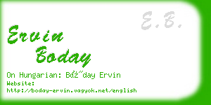 ervin boday business card